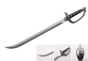 T324913B - 30" Foam pirate sword w/ black handle silver blade
