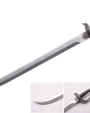T324913B - 30" Foam pirate sword w/ black handle silver blade