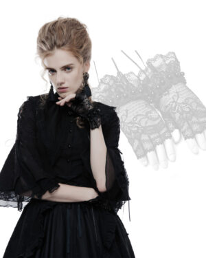 WLS49 - Lolita Lace Gloves - Black