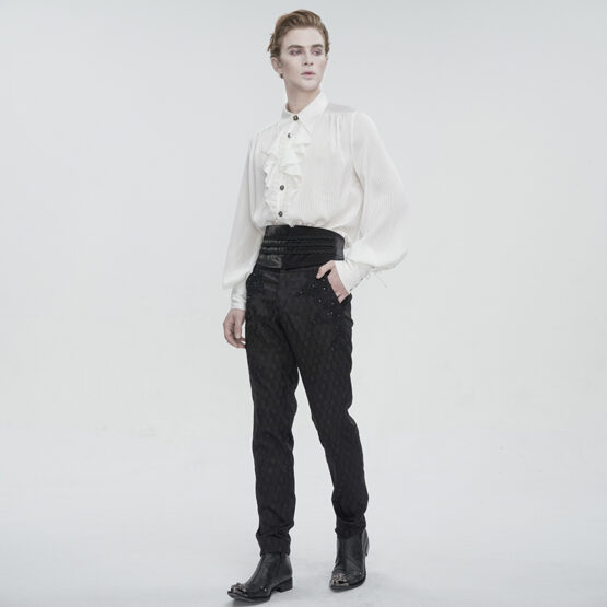 SHT11002 - White retro gothic palace style shirt-M - Image 5