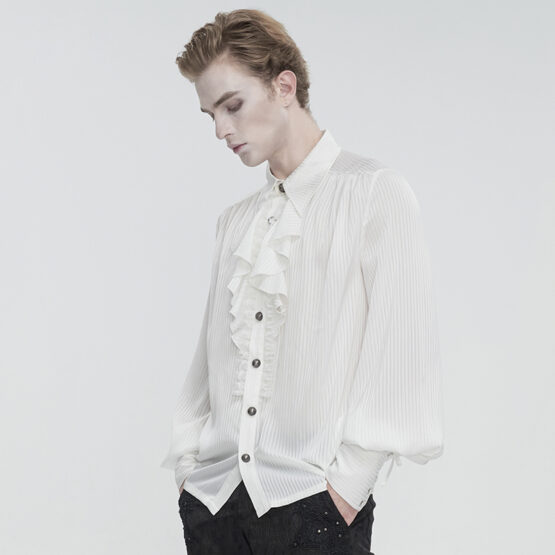 SHT11002 - White retro gothic palace style shirt-M - Image 3