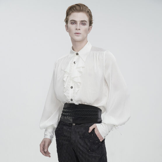 SHT11002 - White retro gothic palace style shirt-M - Image 4