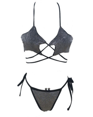 14269 - Rhinestone star laced bikini