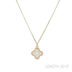 18607 - g glass bead clover necklace