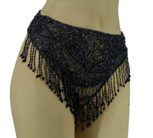 2128b - Beaded Belt -AB w/fringes