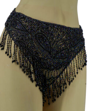2128b - Beaded Belt -AB w/fringes