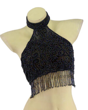 2199 - Beaded Paisley Top - AB w/fringes