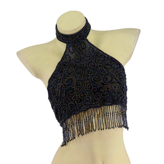 2199 - Beaded Paisley Top - AB w/fringes - Image 3