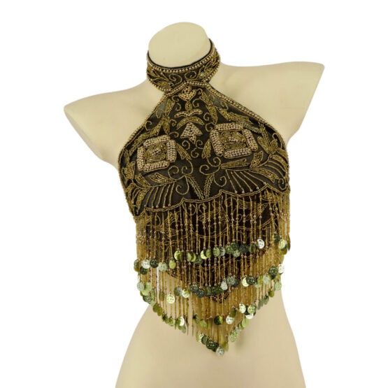2200 - Beaded Halter Top AB w/Gold Coin - Image 2