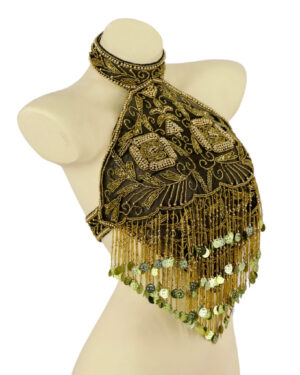 2200 - Beaded Halter Top AB w/Gold Coin
