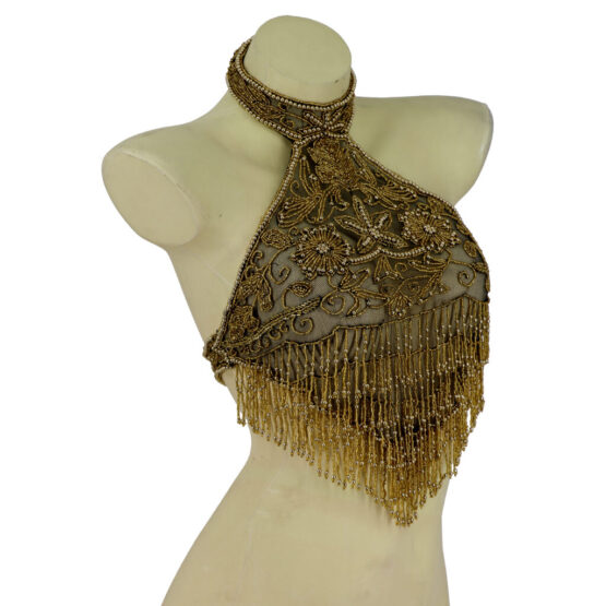 2201 - Beaded Top - AB w/gfringes