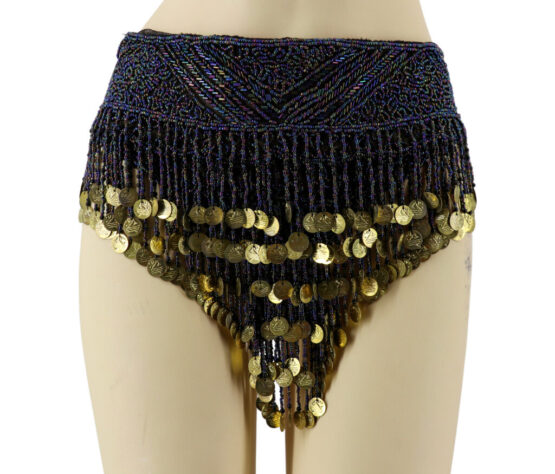 2461B - Beaded Belt - AB - w/gold coin - Image 2