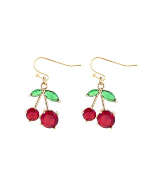 28626 - g cherry fish hook earring..Size: 0.6x3.1in