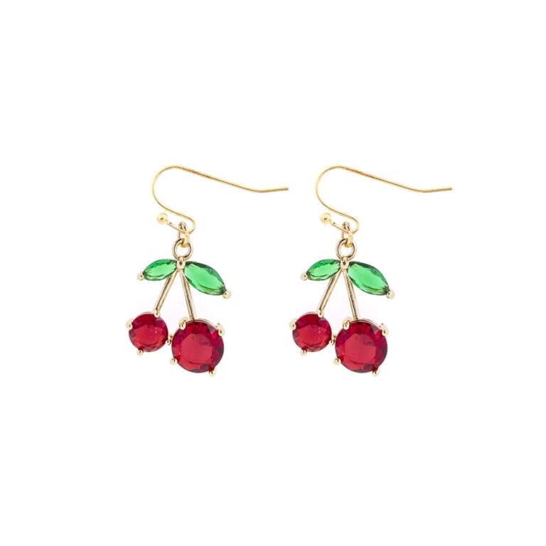 28626 - g cherry fish hook earring..Size: 0.6x3.1in