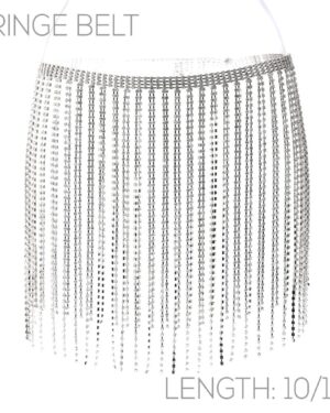 BL57 - Rhinestone Belt with Rhinestone Hanging Fringes