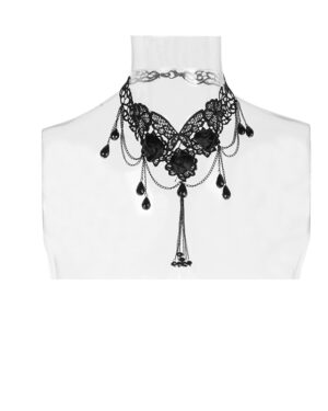S157 - Flower beading and embroidery necklace