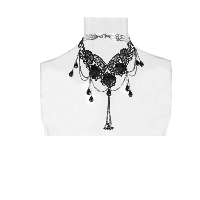 S157 - Flower beading and embroidery necklace