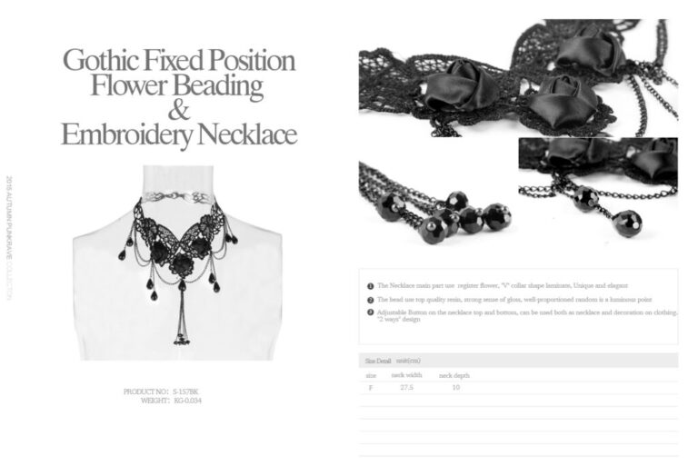 S157 - Flower beading and embroidery necklace - Image 5