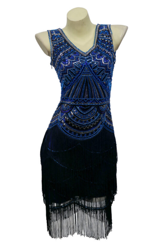2516 - Blue sequin flapper dress with fringes - Image 2