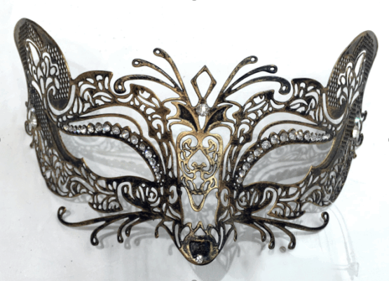 63263 - Metal Mask w/ Diamonds and Elastic Band