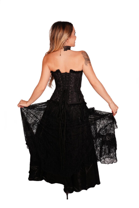 KW214 - Gothic Elegant Long Lace Skirt with Frills - Image 2