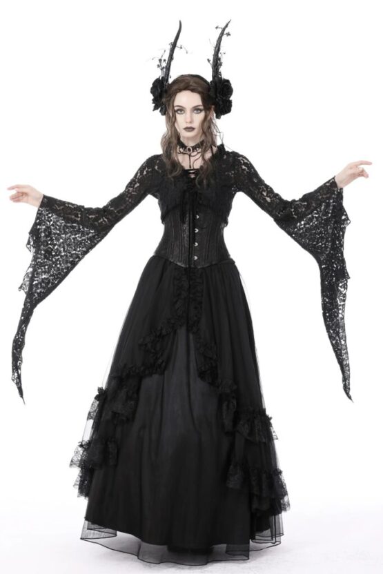 KW264 - Gothic Vintage Maxi Skirt - Image 3