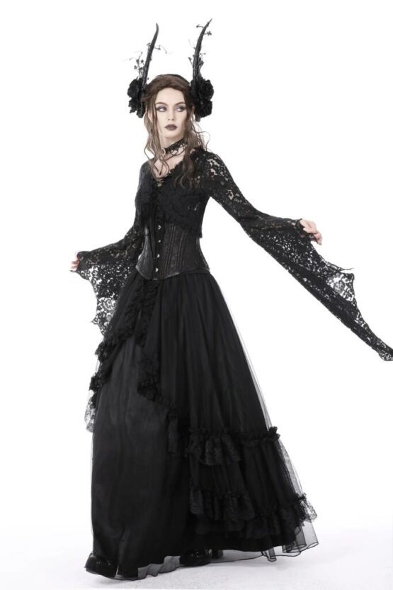 KW264 - Gothic Vintage Maxi Skirt - Image 4