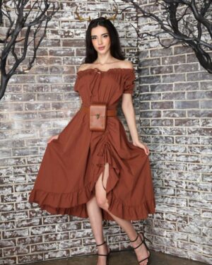 2337 - Cotton chemise ruche dress