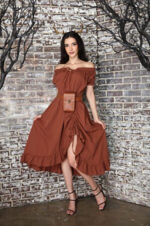 2337 - Cotton chemise ruche dress