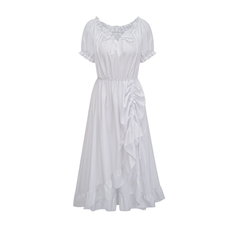 2337 - Cotton chemise ruche dress - Image 5