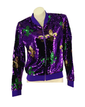 2663 - Mardi Gras sequin Fleur de Lis jacket