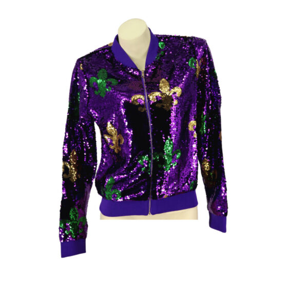 2663 - Mardi Gras sequin Fleur de Lis jacket