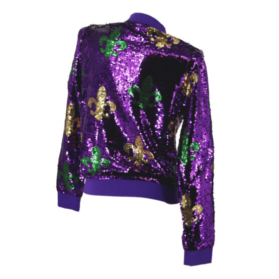 2663 - Mardi Gras sequin Fleur de Lis jacket - Image 2