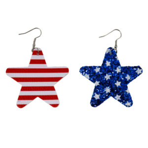 27925 - r star and stripe suede earring