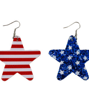 27925 - r star and stripe suede earring
