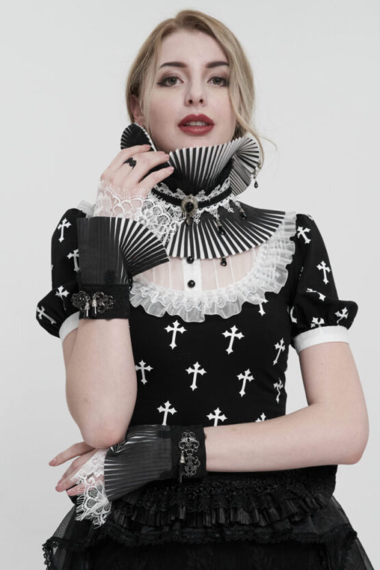 AS125 - Black and White Ruffle Cuffs -XS-L - Image 3