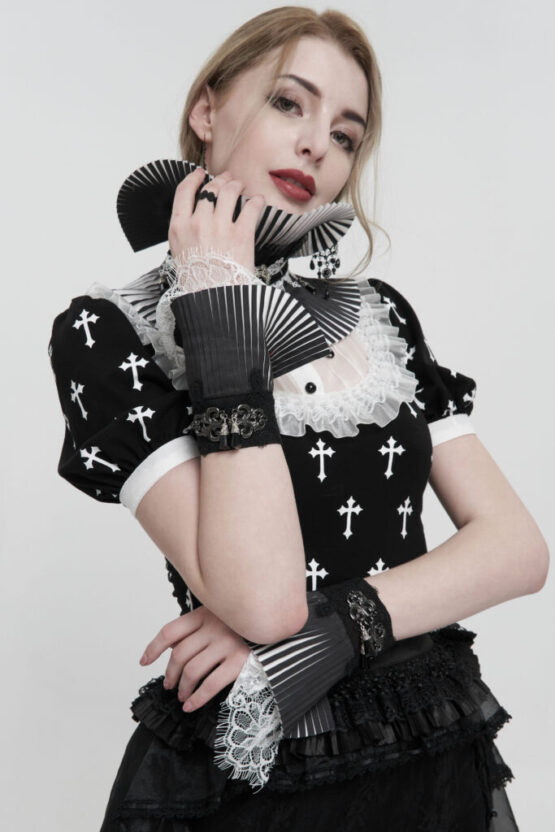 AS125 - Black and White Ruffle Cuffs -XS-L - Image 4