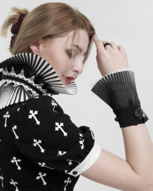 AS125 - Black and White Ruffle Cuffs -XS-L