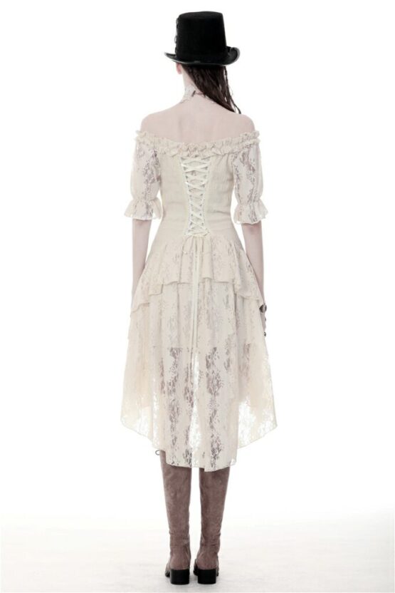 DW358 - Overlay Lace Hi Lo steampunk dress - Image 2