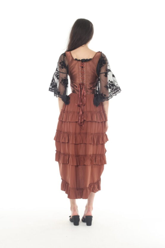 GC31672 - Steampunk Brown Ruffle Layered Skirt - Image 3