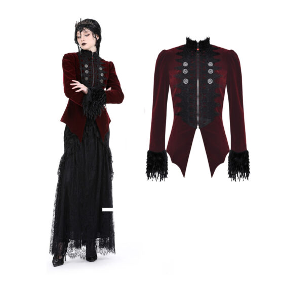 JW259 - Burgundy court zip jacket-S