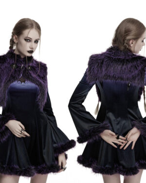 OS749 - Gradient devil shawl-Black/Violet