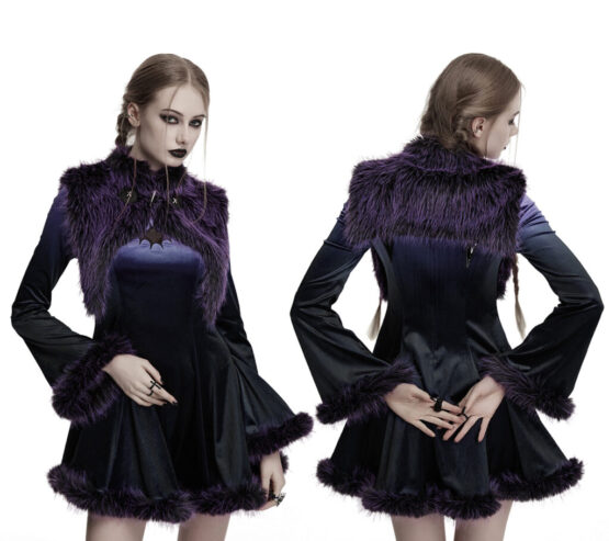 OS749 - Gradient devil shawl-Black/Violet