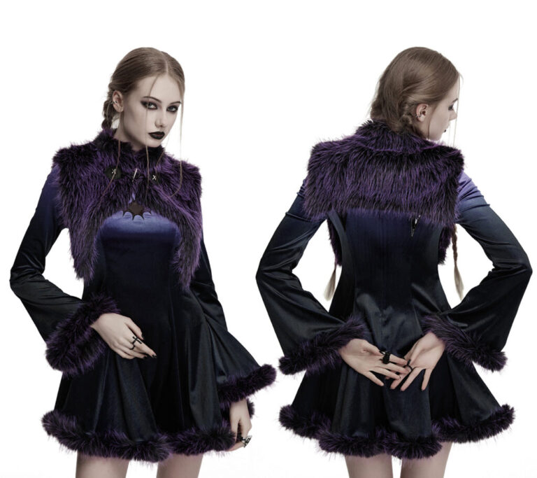 OS749 - Gradient devil shawl-Black/Violet