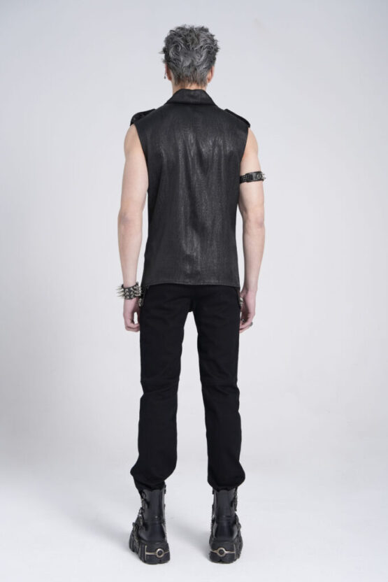 SHT134 - Lace up snake print collar vest - Image 2