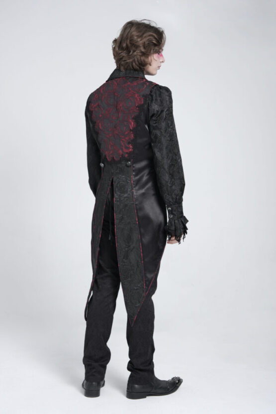 WT095 - Rose print jacquard tailcoat vest - Image 2
