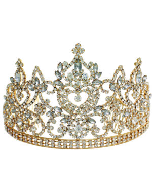60401 - Rhinestone Tiara, Gold