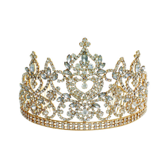60401 - Rhinestone Tiara, Gold