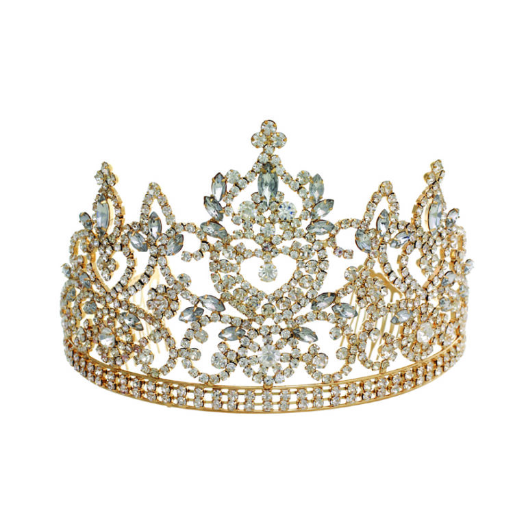 60401 - Rhinestone Tiara, Gold