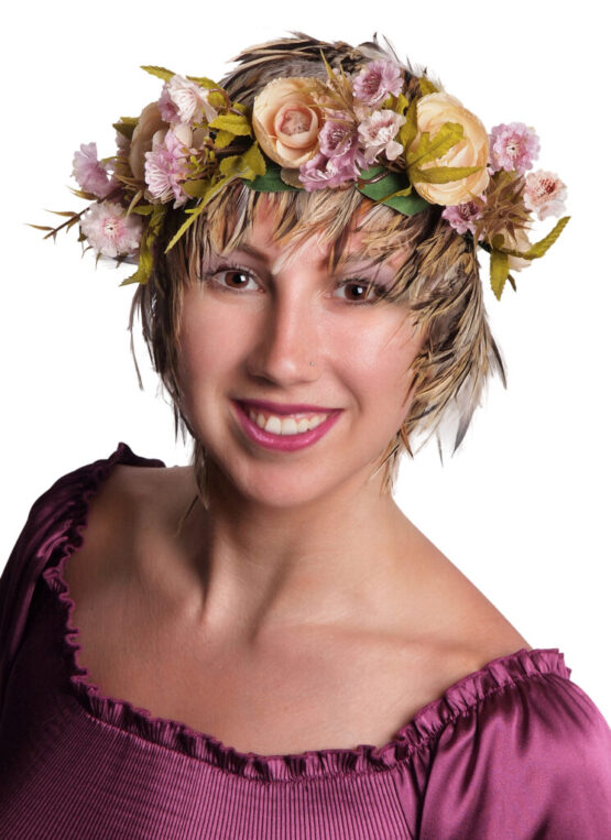 70119 - Blue and pin k flower crown - Image 3